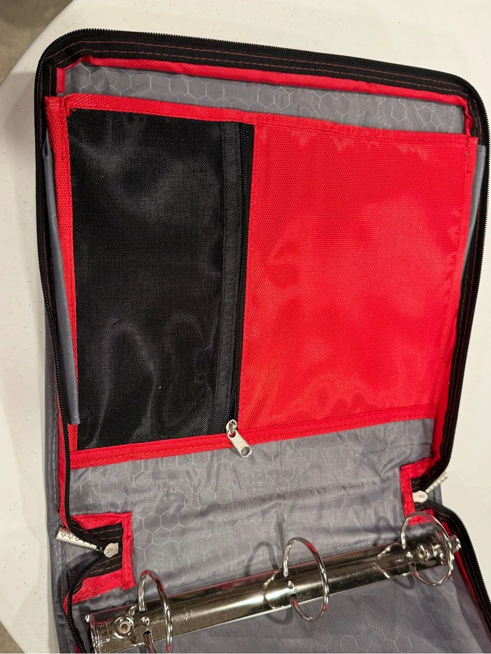 VTG Mead Five Star Folder Binder 3 Zipper 4 Pocket Red/Gray New Unused Condition